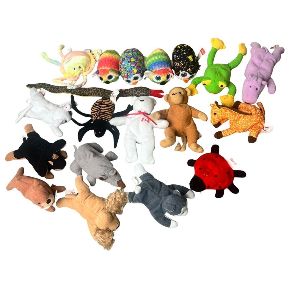 TY TEENIE BEANIE BABIES McDonald's Happy Meal Lot Of 19 Animals Boos Snake Hippo